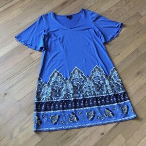 Boho Aztec J.Jill Blue Dress
